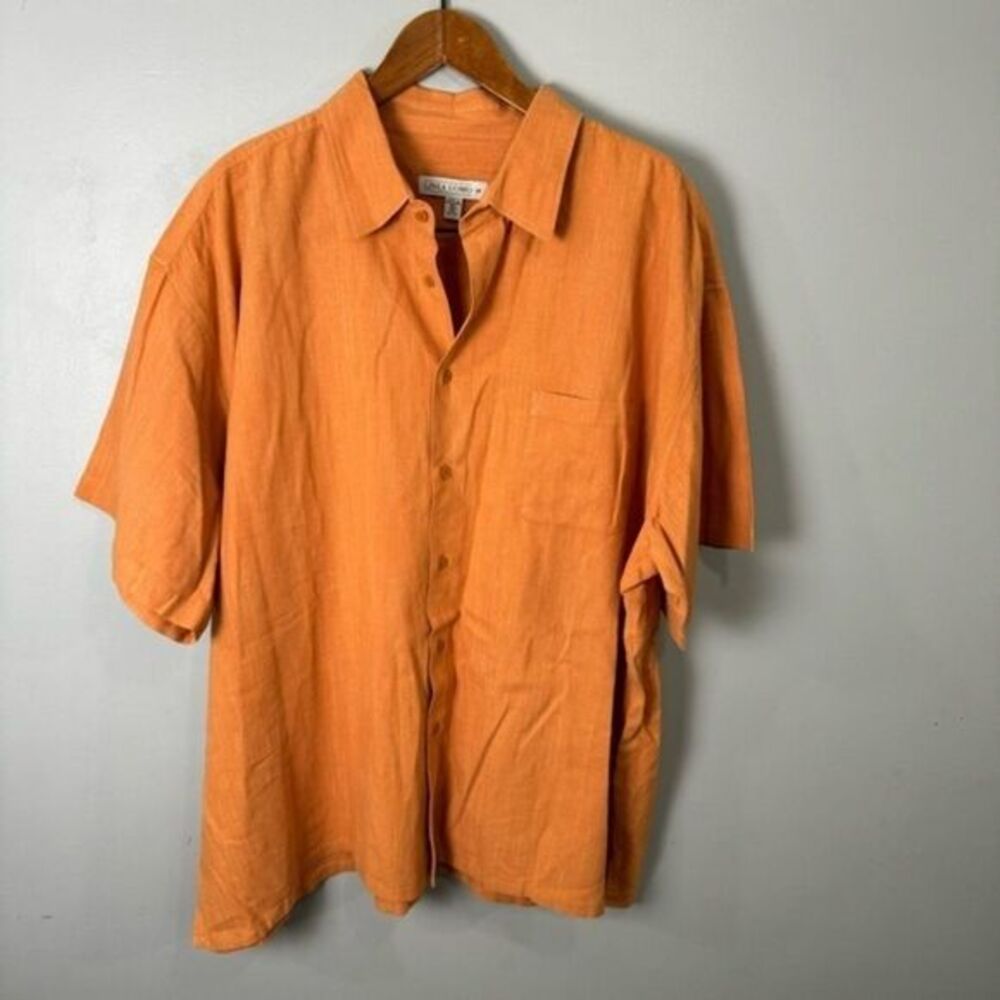 Linea Uomo Men’s Big & Tall Shirt sz 4X Linen Blend # C480